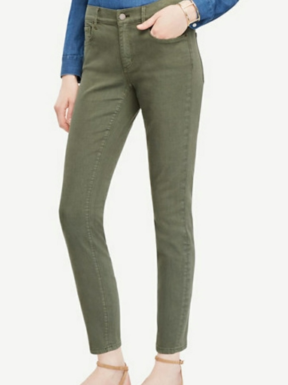 Ann Taylor Factory Olive Skinny Jeans